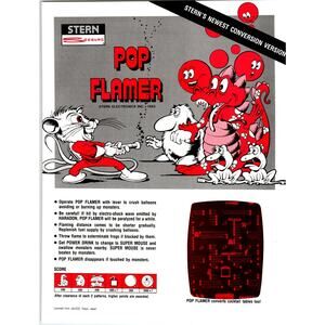Pop Flamer Retro Video Arcade Game Flyer Original 8.5" x 11" Vintage 1983